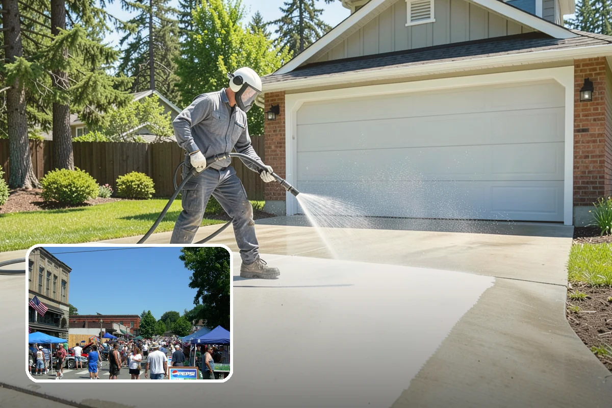 Driveway Pressure Washing in Snohomish, Snohomish County, WA - Removes slippery moss and mildew for safer footing