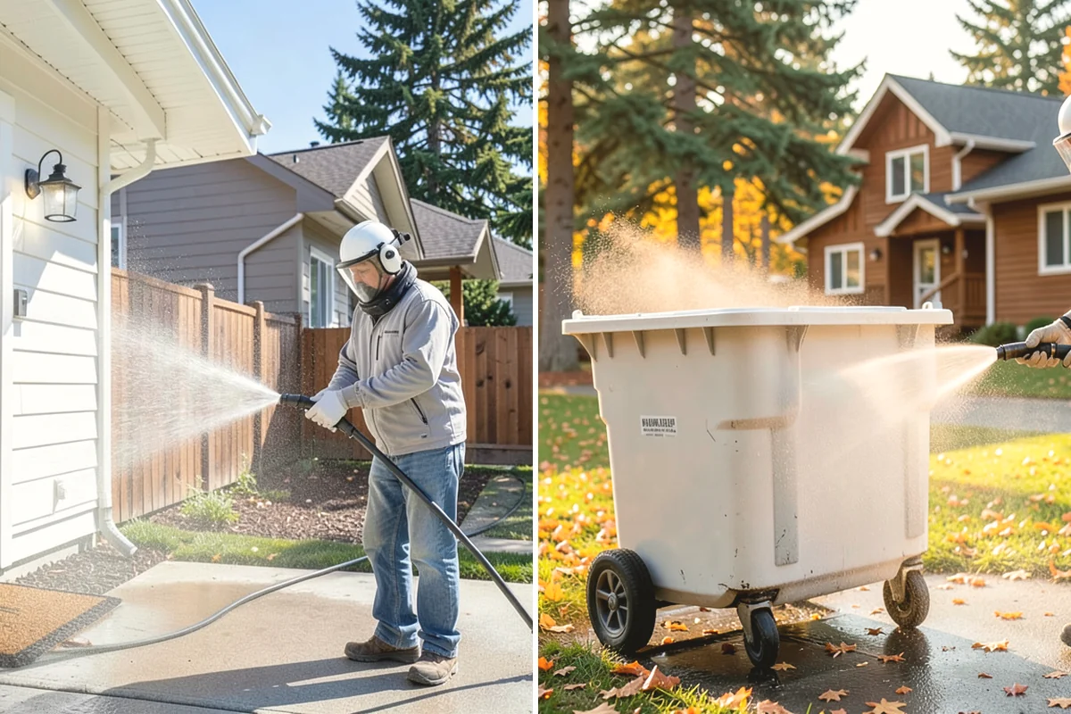 Driveway Pressure Washing in Tacoma, Pierce County, WA - Sweep and pre-treat the driveway for moss and stains