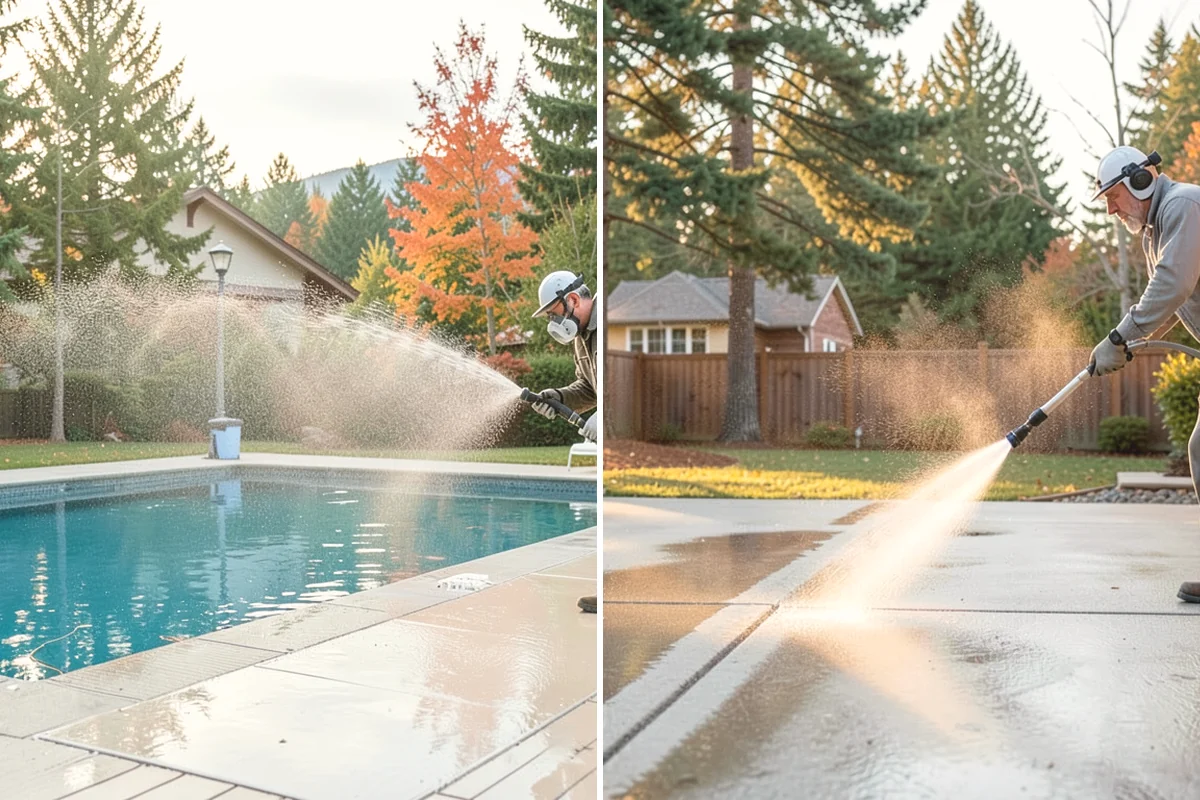 Driveway Pressure Washing in University Place, Pierce County, WA - Sweep and pre-treat the driveway for moss and stains
