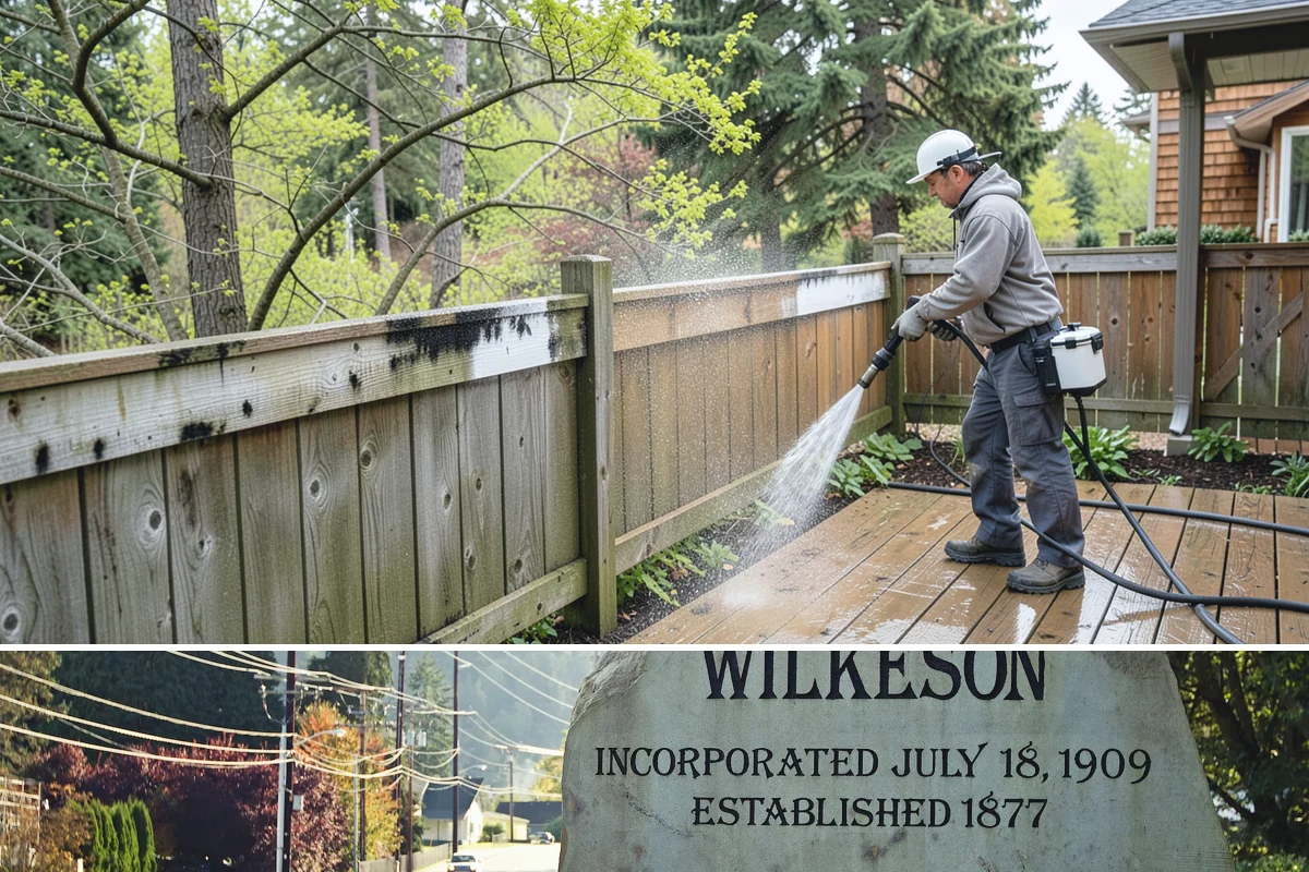 Driveway Pressure Washing in Wilkeson, Pierce County, WA - Spring is popular for clearing a winter's worth of moss, though dry summer days work equally well.
