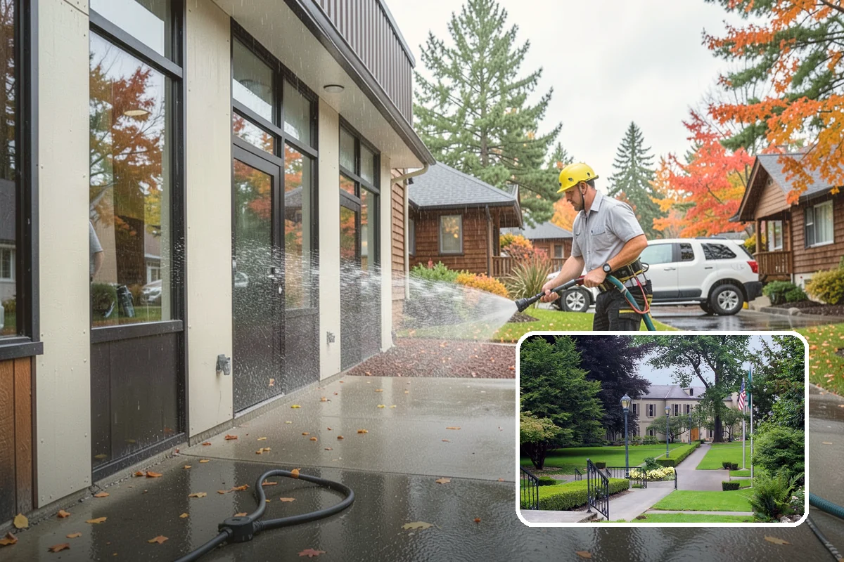 Driveway Pressure Washing in Woodinville, King County, WA - Removes slippery moss and mildew for safer footing