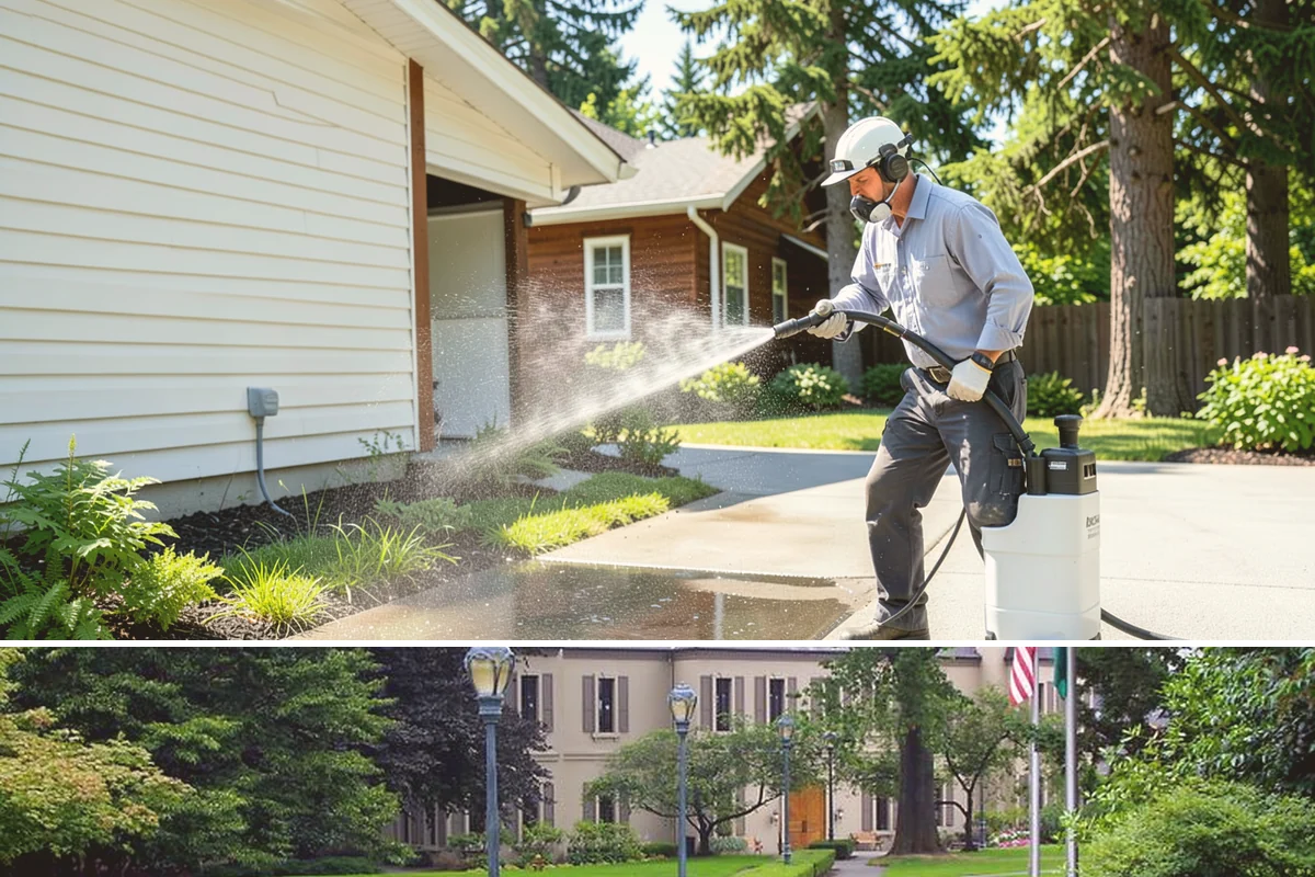 Driveway Pressure Washing in Woodinville, King County, WA - Spring is popular for clearing a winter's worth of moss, though dry summer days work equally well.