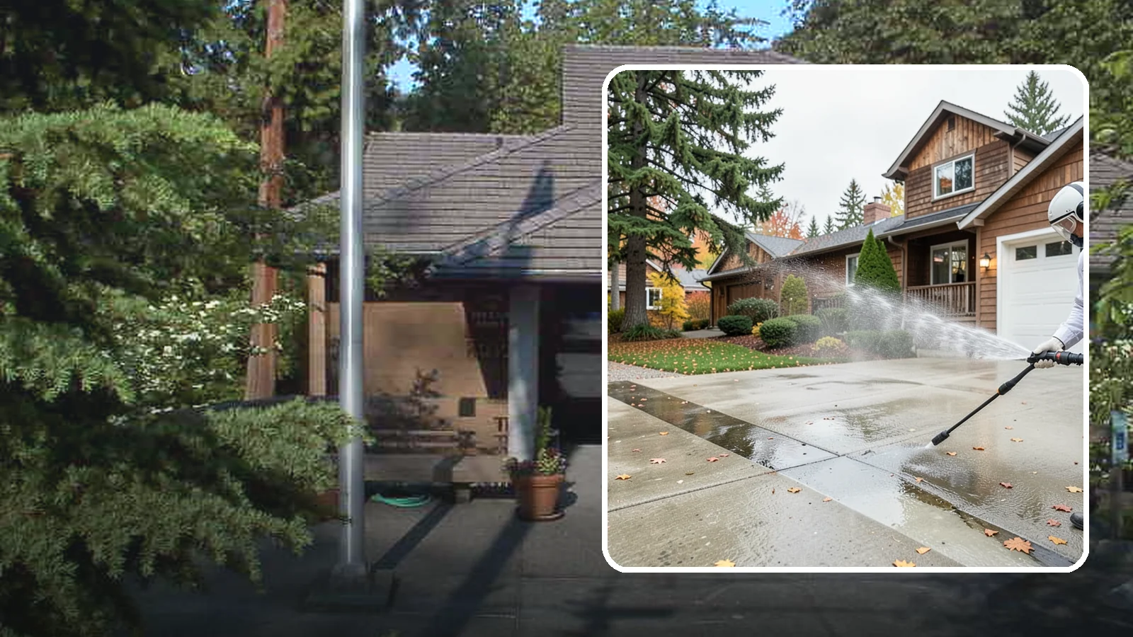 Driveway Pressure Washing in Yarrow Point, King County, WA - Powerful pressure washing that strips away the moss, mildew, and grime coating Washington driveways.