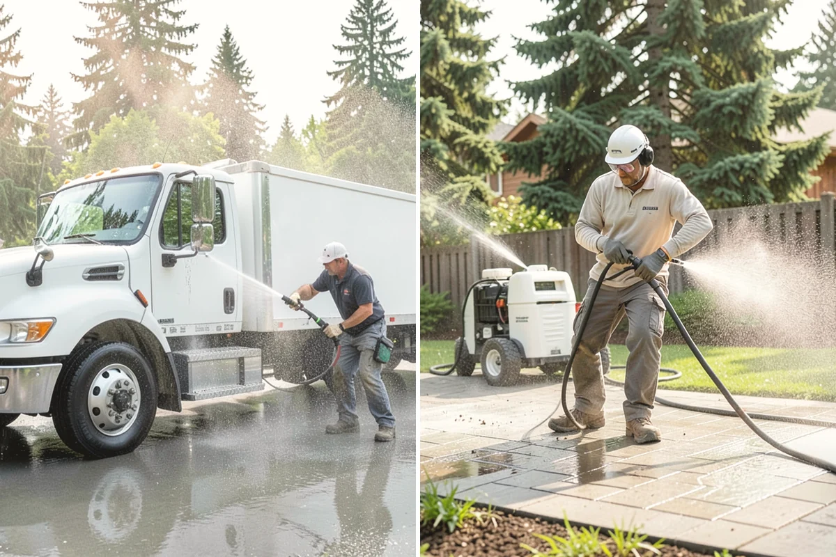 Driveway Restoration Cleaning in Anacortes, Skagit County, WA - Assess all forms of staining, growth, and grime present