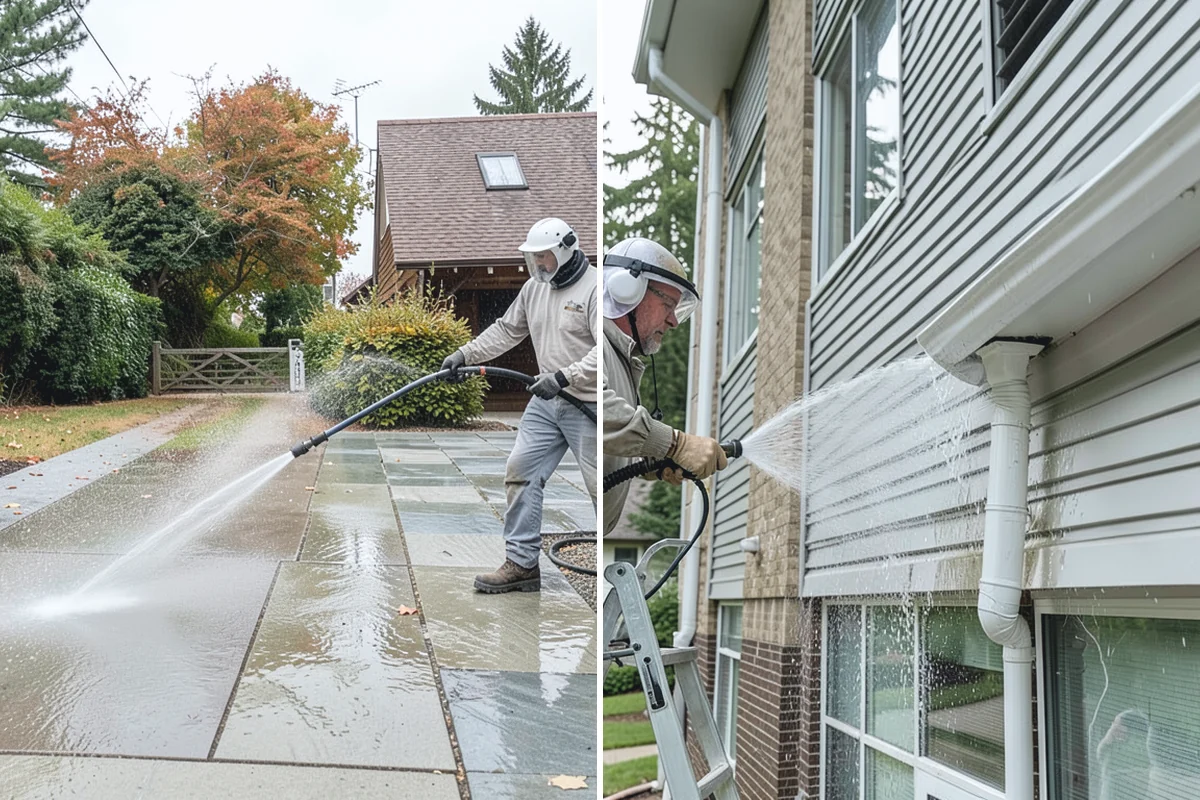 Driveway Restoration Cleaning in Auburn, King County, WA - Assess all forms of staining, growth, and grime present