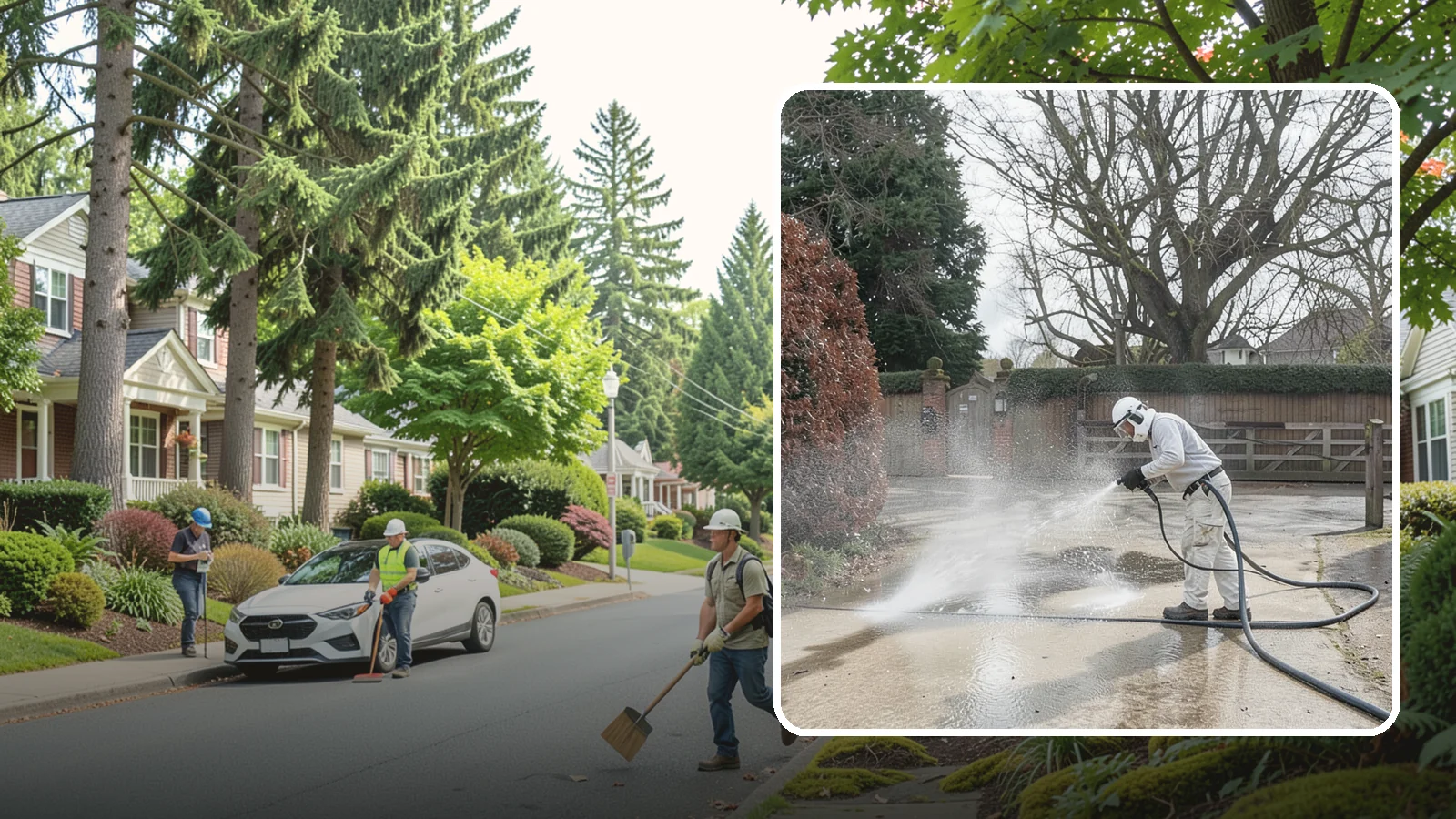 Driveway Restoration Cleaning in Beaux Arts Village, King County, WA - Intensive restoration cleaning that revives severely neglected or heavily stained Washington driveways.
