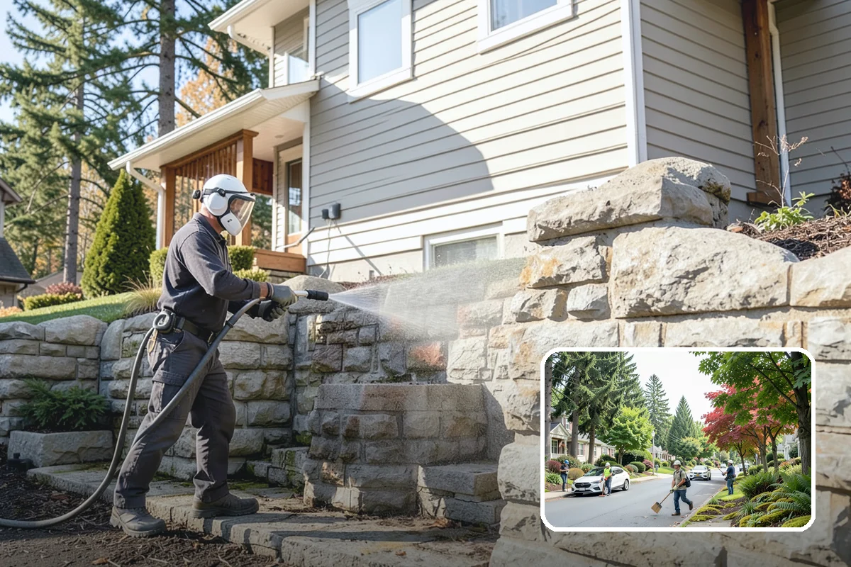 Driveway Restoration Cleaning in Beaux Arts Village, King County, WA - Revives heavily neglected and stained driveways