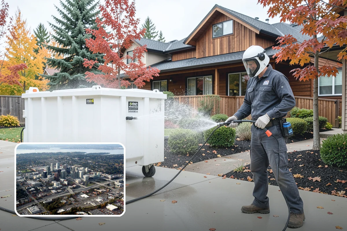 Driveway Restoration Cleaning in Bellevue, King County, WA - Revives heavily neglected and stained driveways