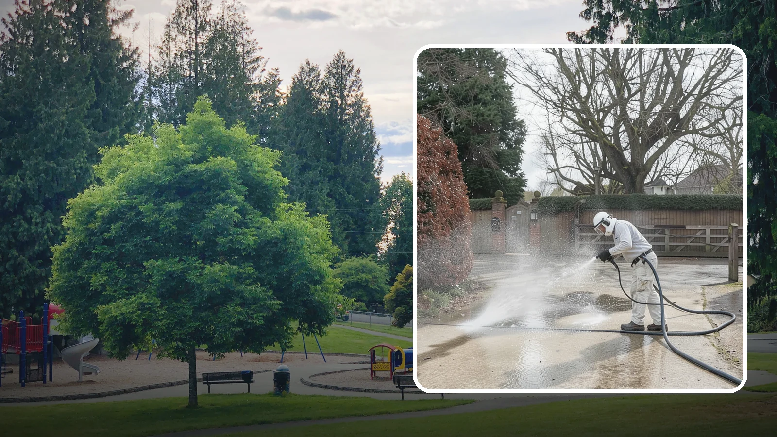 Driveway Restoration Cleaning in Bonney Lake, Pierce County, WA - Intensive restoration cleaning that revives severely neglected or heavily stained Washington driveways.