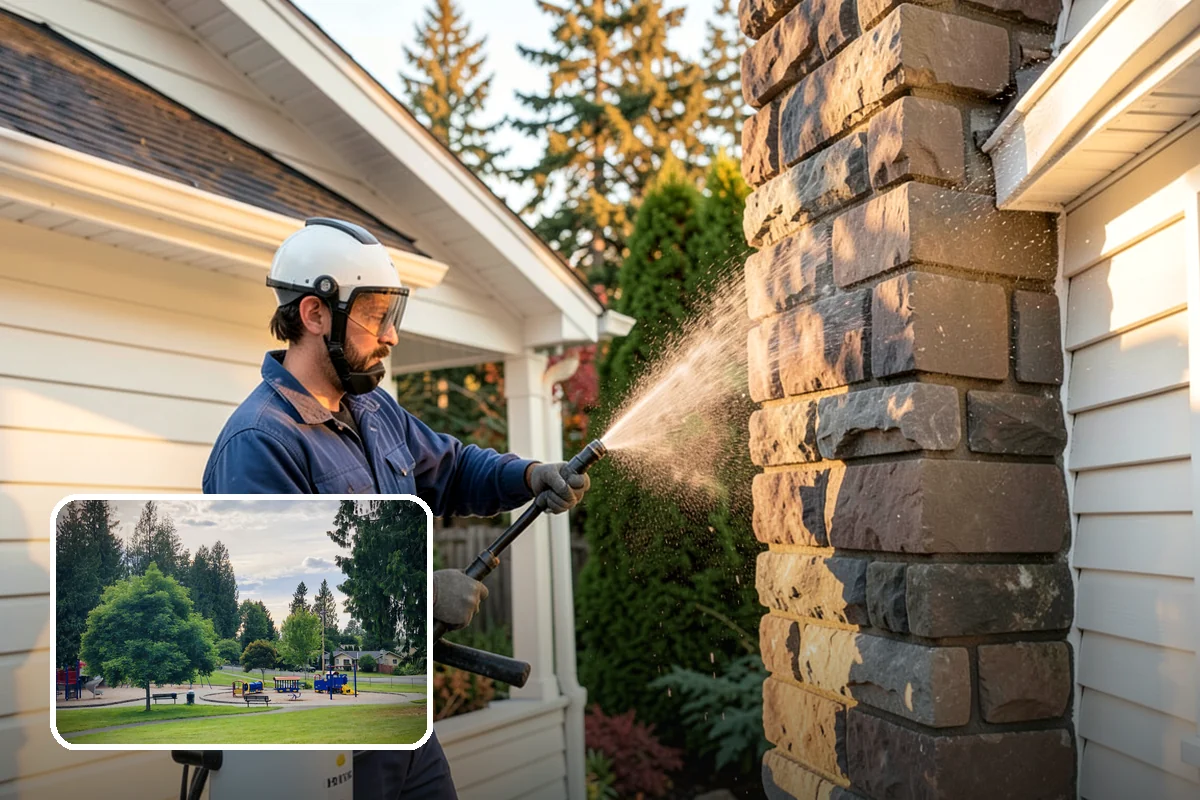 Driveway Restoration Cleaning in Bonney Lake, Pierce County, WA - Revives heavily neglected and stained driveways