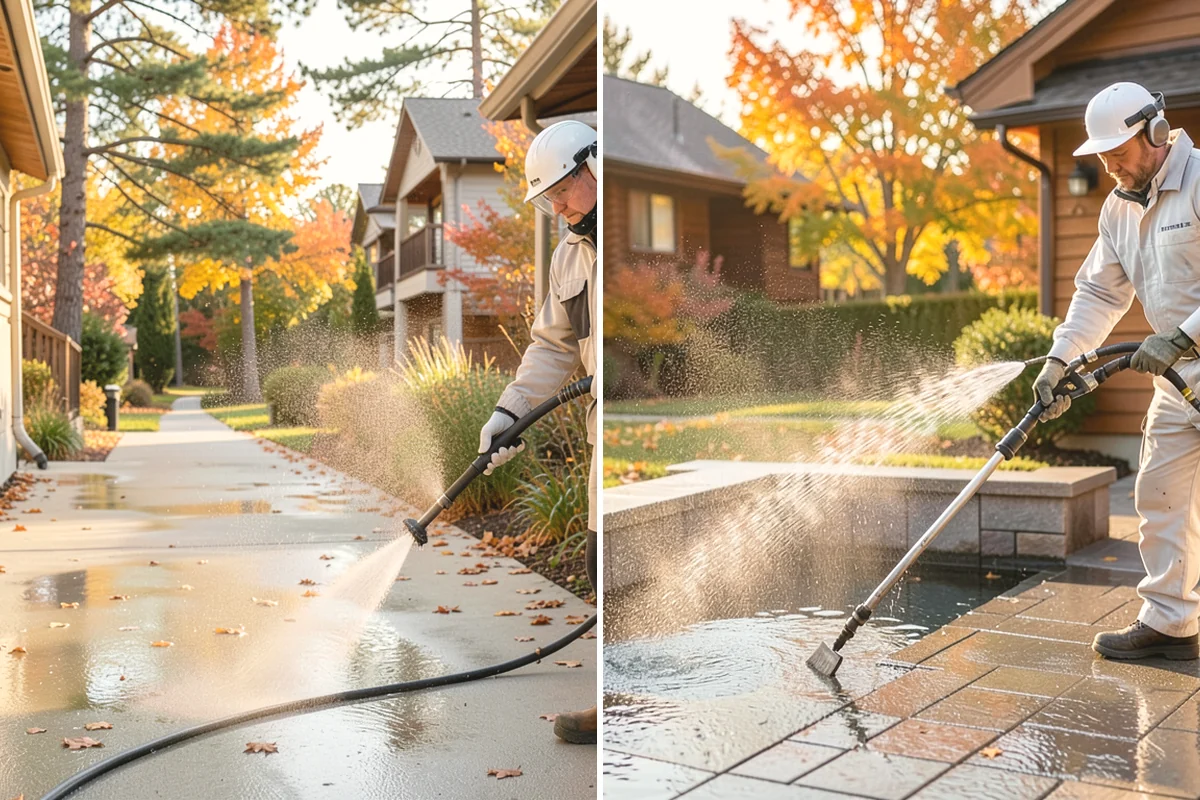 Driveway Restoration Cleaning in Burien, King County, WA - Assess all forms of staining, growth, and grime present