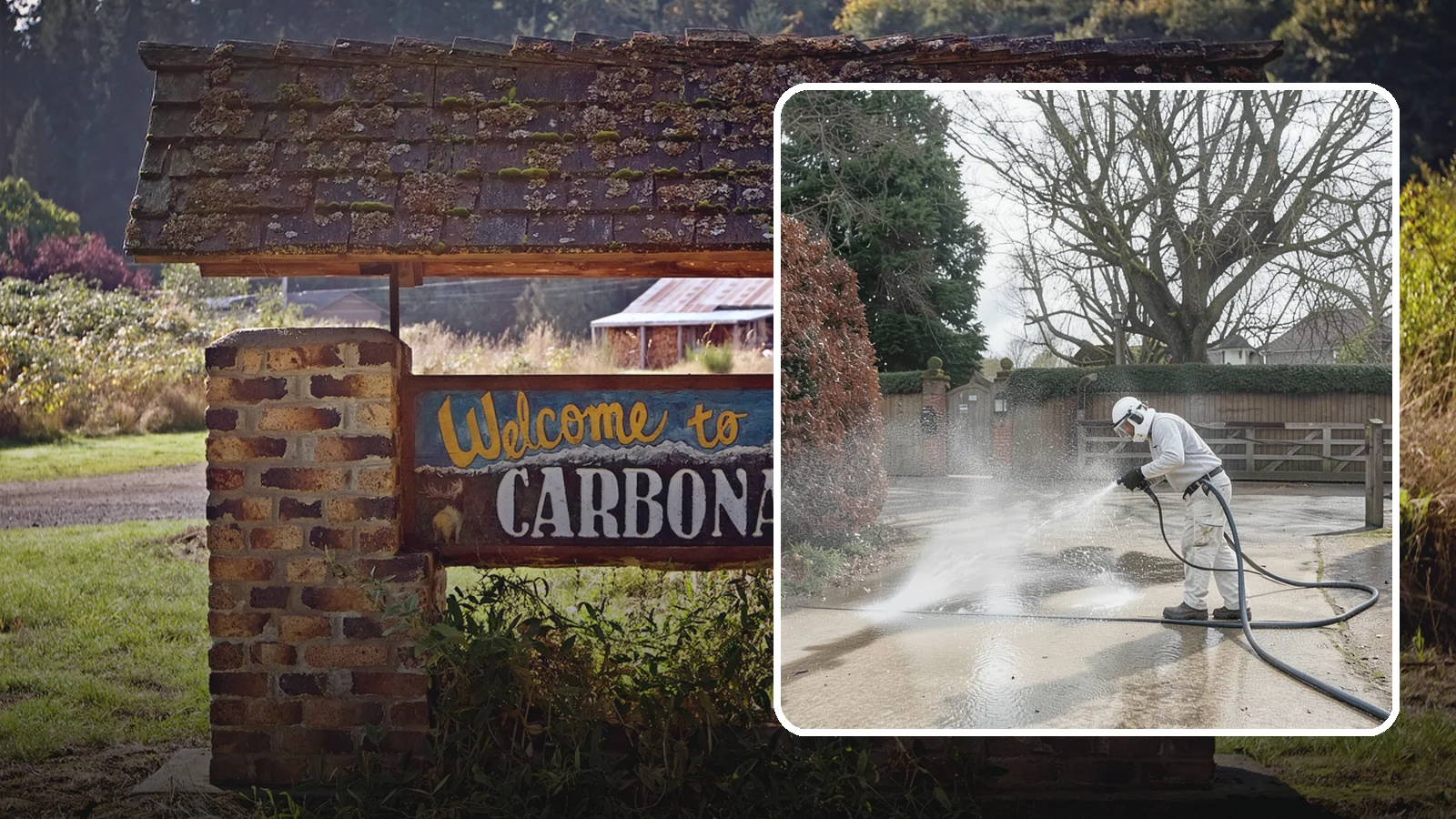Driveway Restoration Cleaning in Carbonado, Pierce County, WA - Intensive restoration cleaning that revives severely neglected or heavily stained Washington driveways.