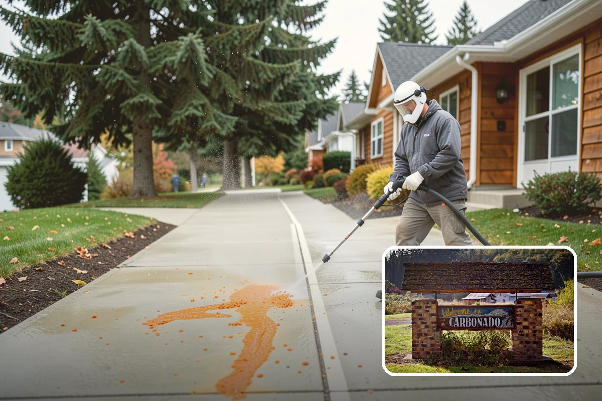 Driveway Restoration Cleaning in Carbonado, Pierce County, WA - Revives heavily neglected and stained driveways