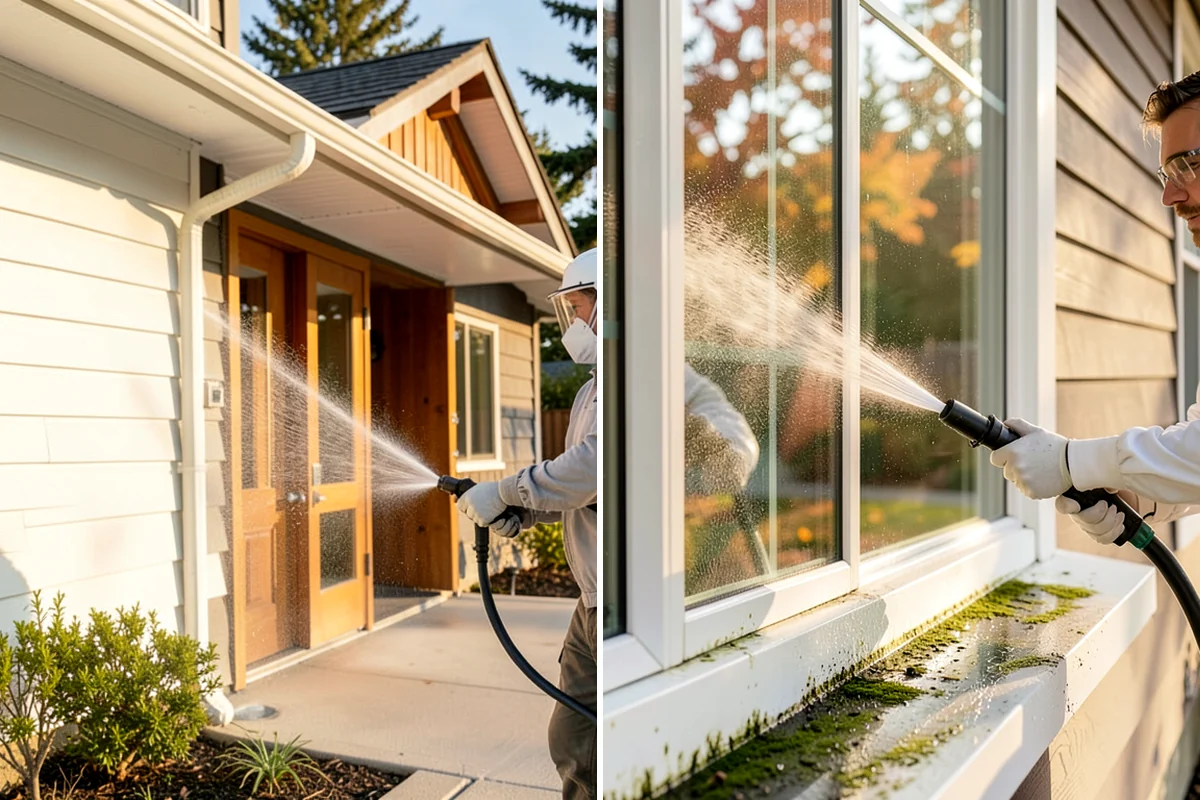 Driveway Restoration Cleaning in Clyde Hill, King County, WA - Assess all forms of staining, growth, and grime present
