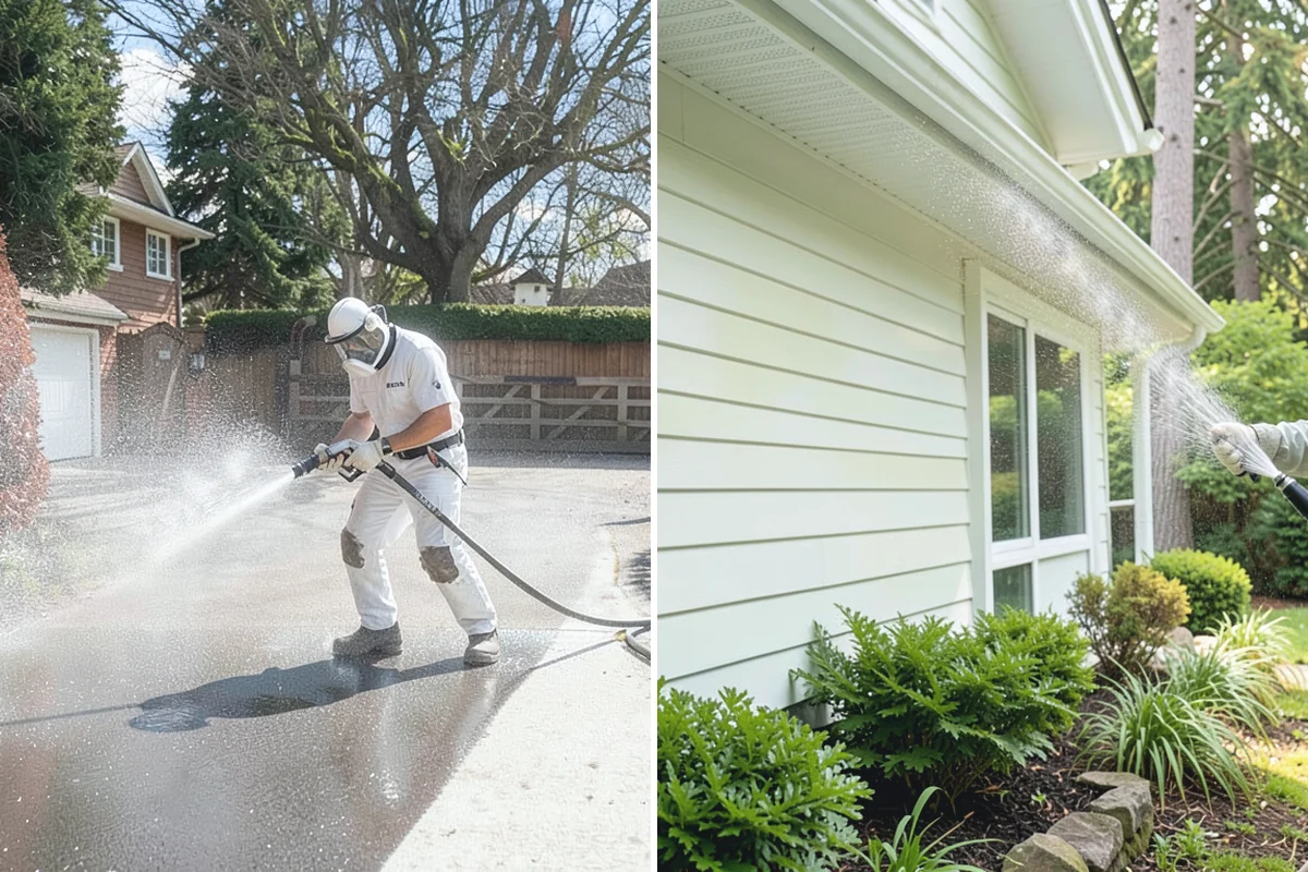 Driveway Restoration Cleaning in Coupeville, Island County, WA - Assess all forms of staining, growth, and grime present