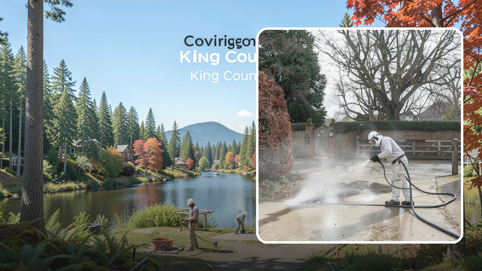 Driveway Restoration Cleaning in Covington, King County, WA - Intensive restoration cleaning that revives severely neglected or heavily stained Washington driveways.