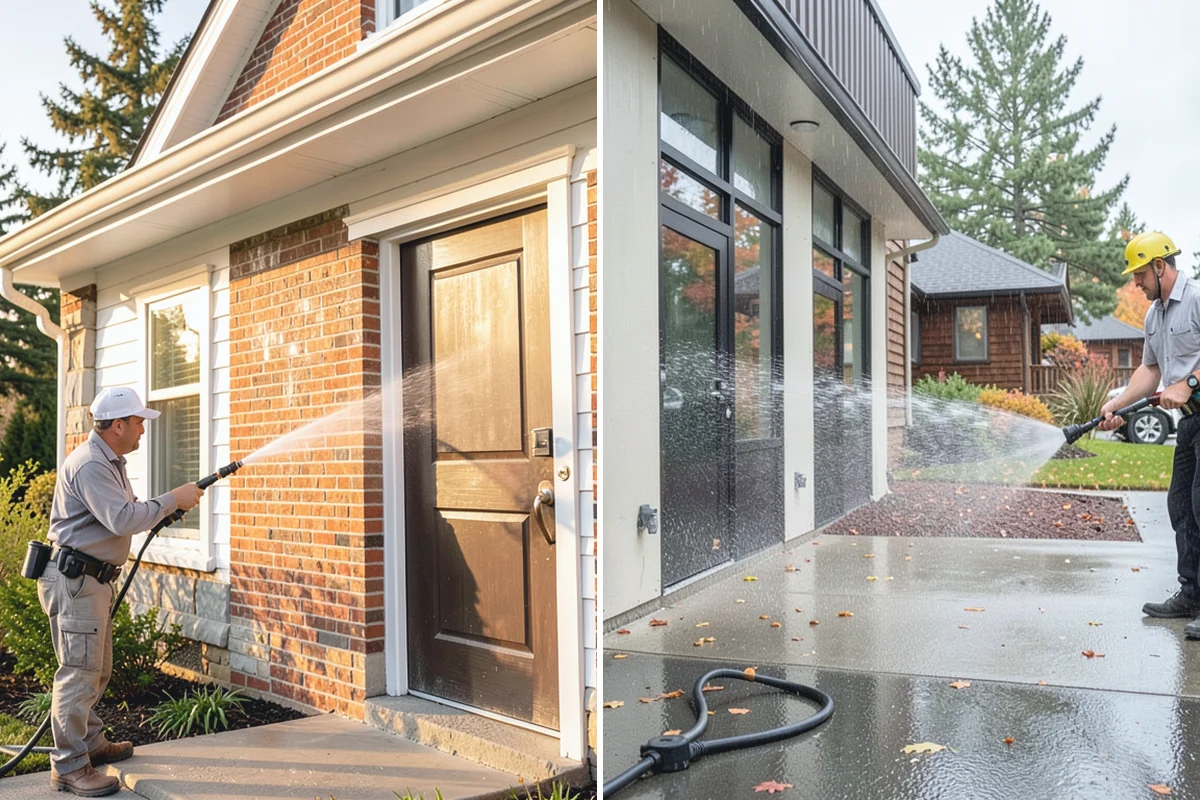 Driveway Restoration Cleaning in Darrington, Snohomish County, WA - Assess all forms of staining, growth, and grime present