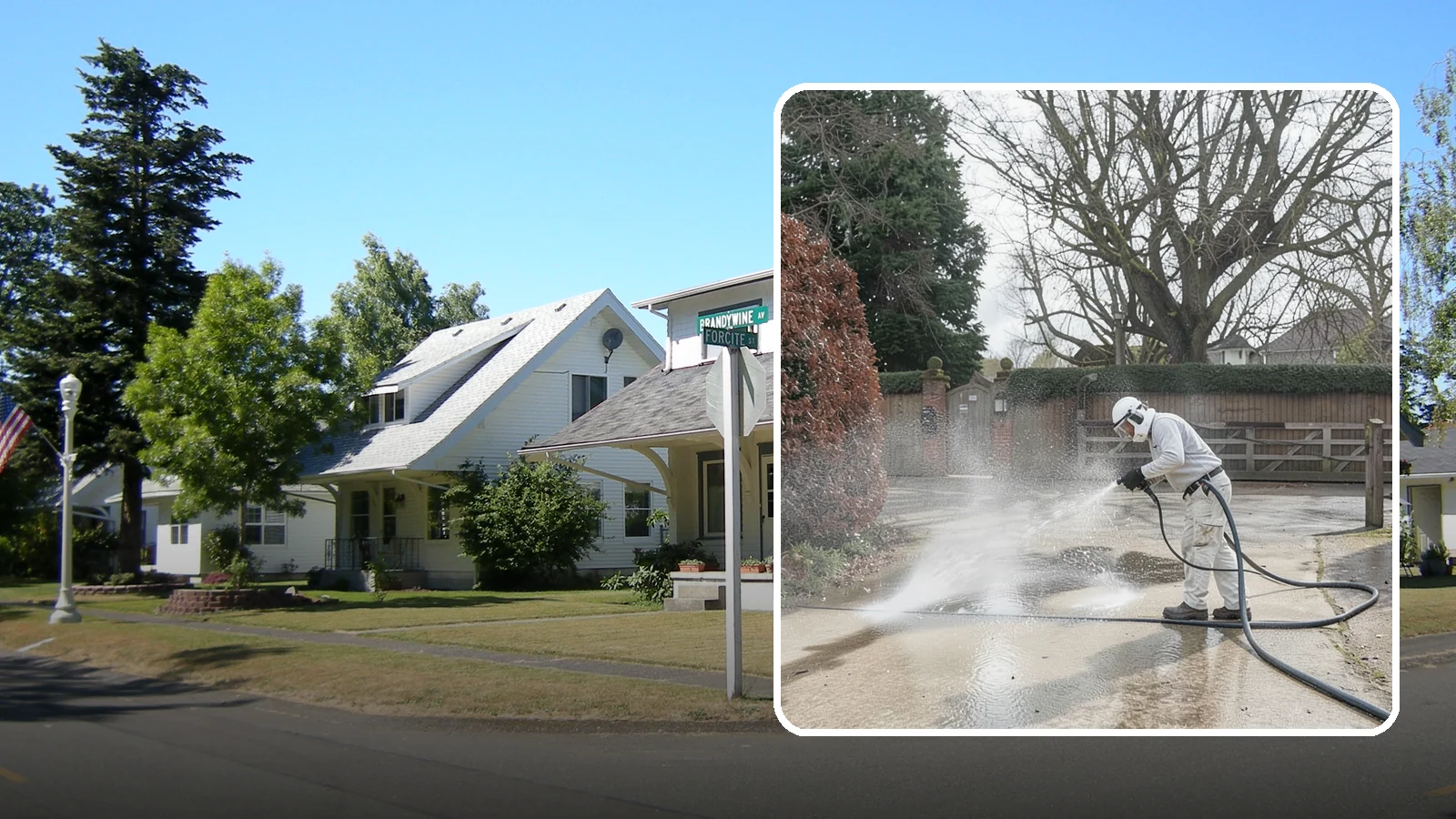 Driveway Restoration Cleaning in DuPont, Pierce County, WA - Intensive restoration cleaning that revives severely neglected or heavily stained Washington driveways.