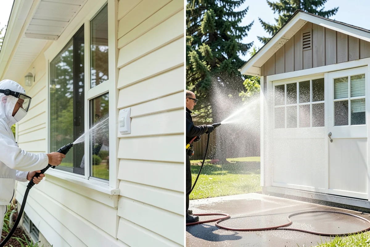 Driveway Restoration Cleaning in DuPont, Pierce County, WA - Assess all forms of staining, growth, and grime present