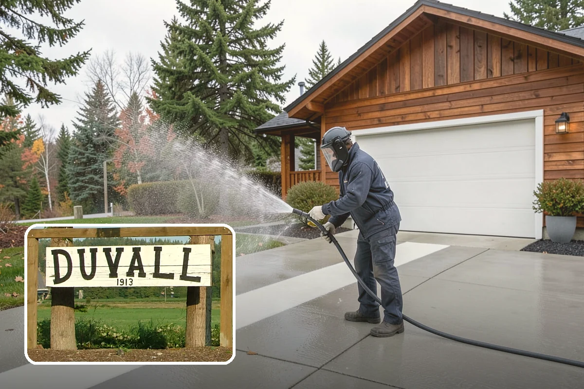 Driveway Restoration Cleaning in Duvall, King County, WA - Revives heavily neglected and stained driveways