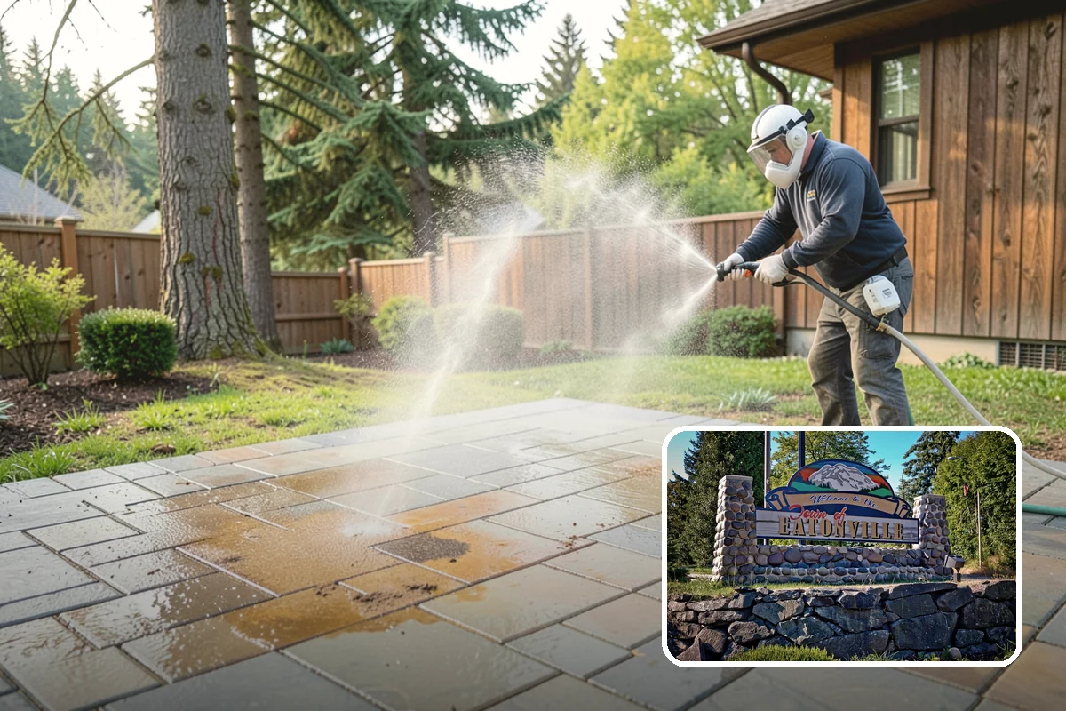 Driveway Restoration Cleaning in Eatonville, Pierce County, WA - Revives heavily neglected and stained driveways