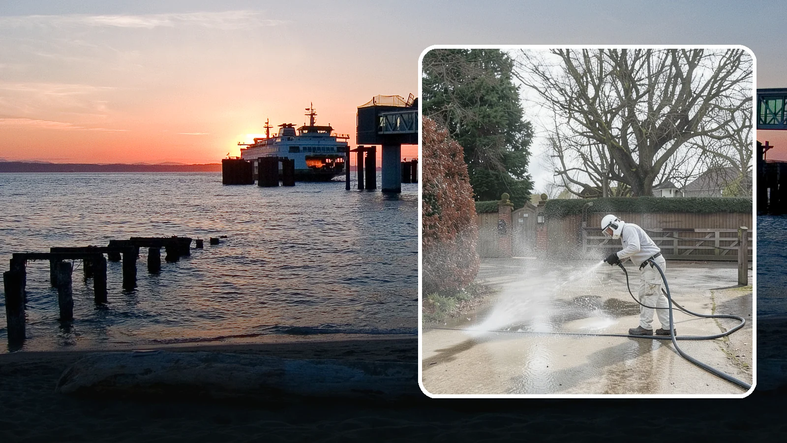 Driveway Restoration Cleaning in Edmonds, Snohomish County, WA - Intensive restoration cleaning that revives severely neglected or heavily stained Washington driveways.