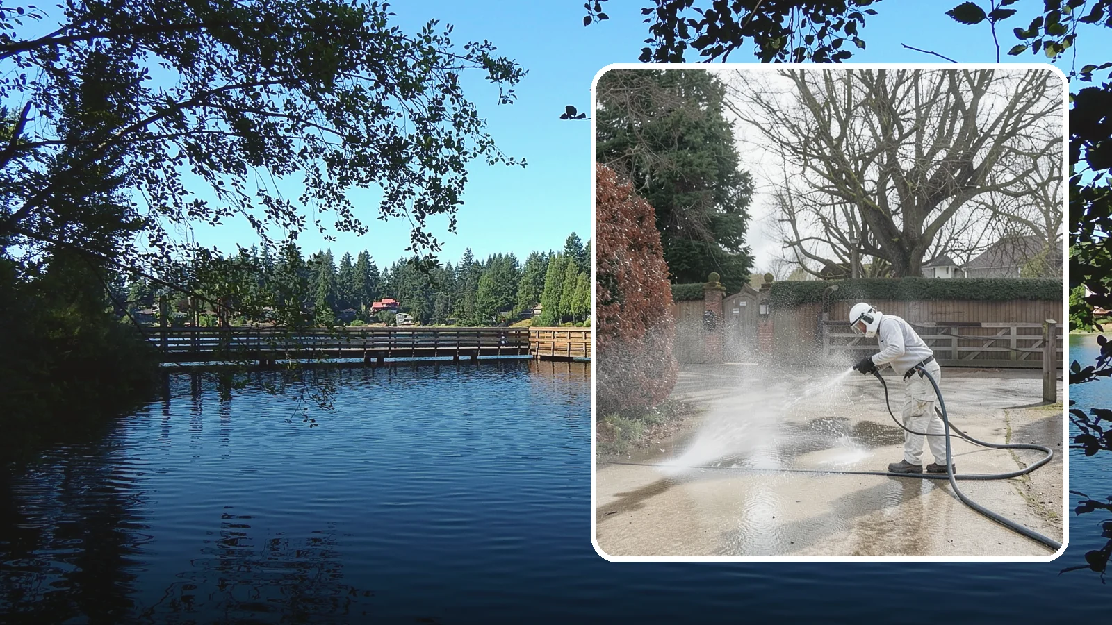 Driveway Restoration Cleaning in Federal Way, King County, WA - Intensive restoration cleaning that revives severely neglected or heavily stained Washington driveways.