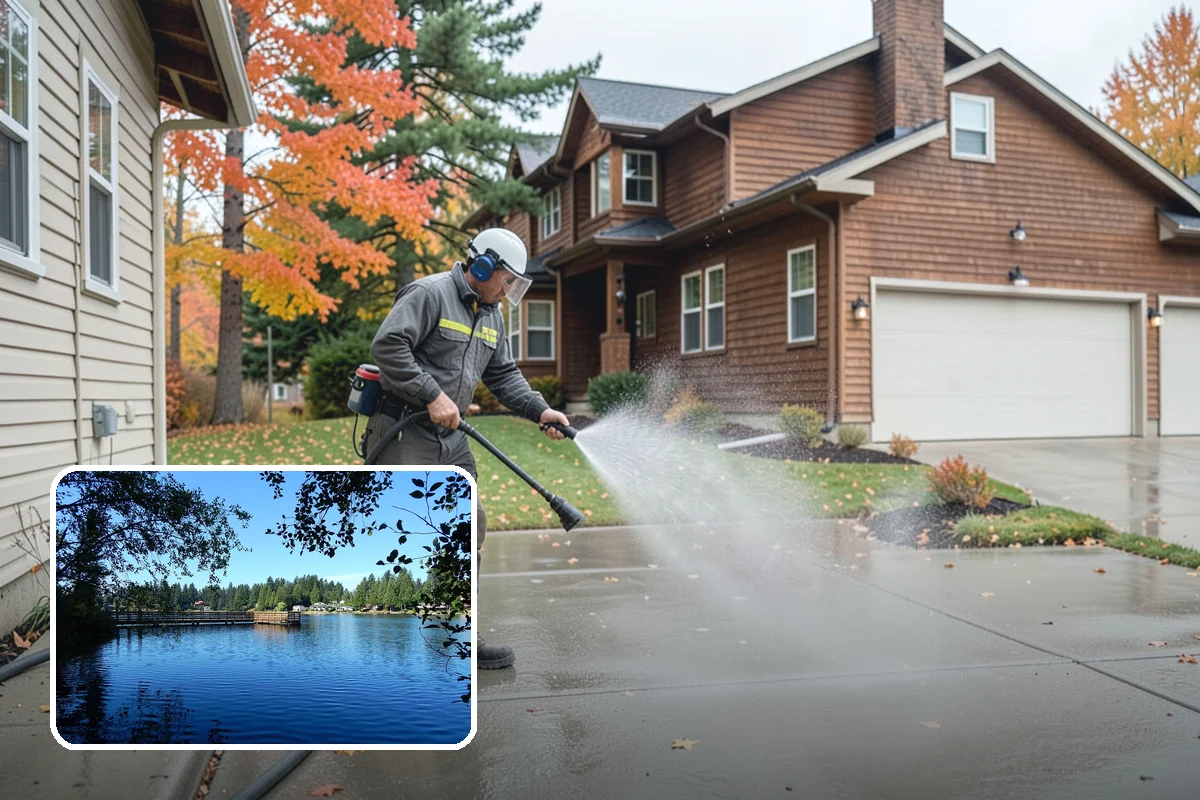 Driveway Restoration Cleaning in Federal Way, King County, WA - Revives heavily neglected and stained driveways