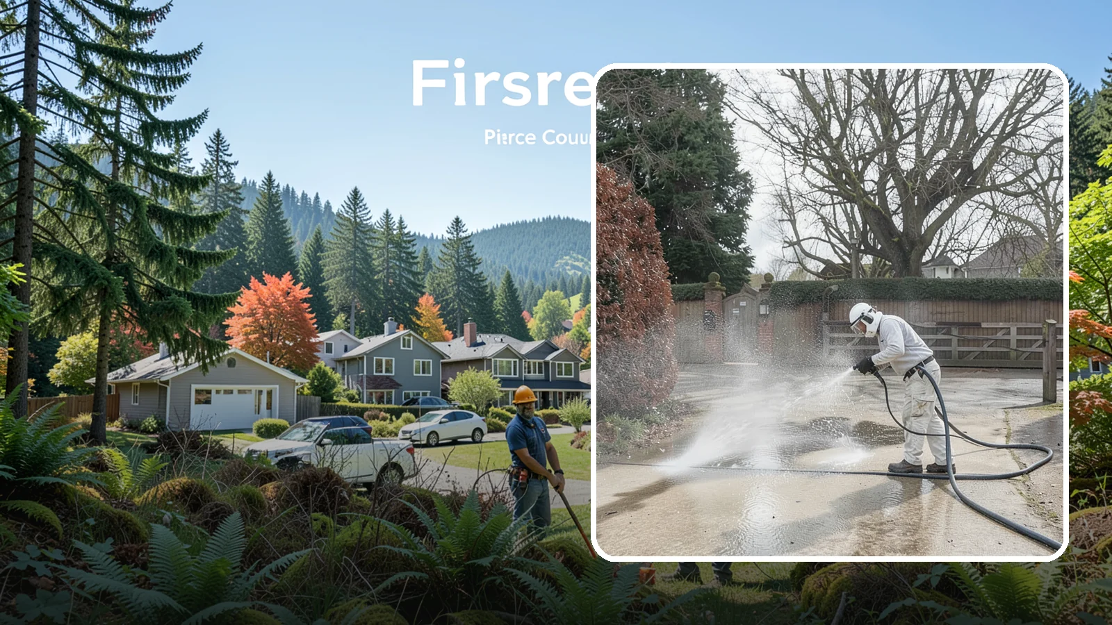 Driveway Restoration Cleaning in Fircrest, Pierce County, WA - Intensive restoration cleaning that revives severely neglected or heavily stained Washington driveways.