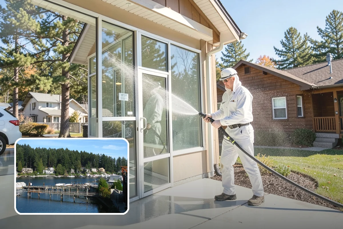 Driveway Restoration Cleaning in Gig Harbor, Pierce County, WA - Revives heavily neglected and stained driveways