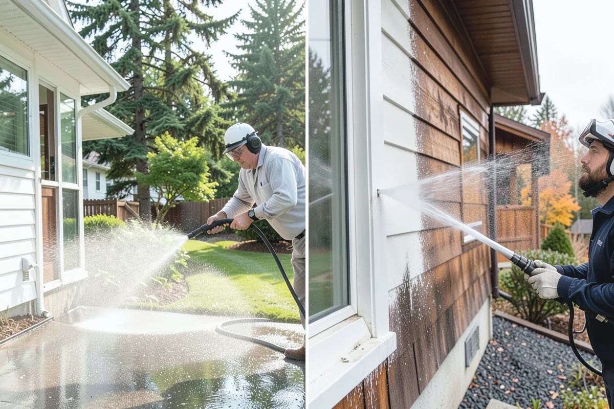 Driveway Restoration Cleaning in Granite Falls, Snohomish County, WA - Assess all forms of staining, growth, and grime present