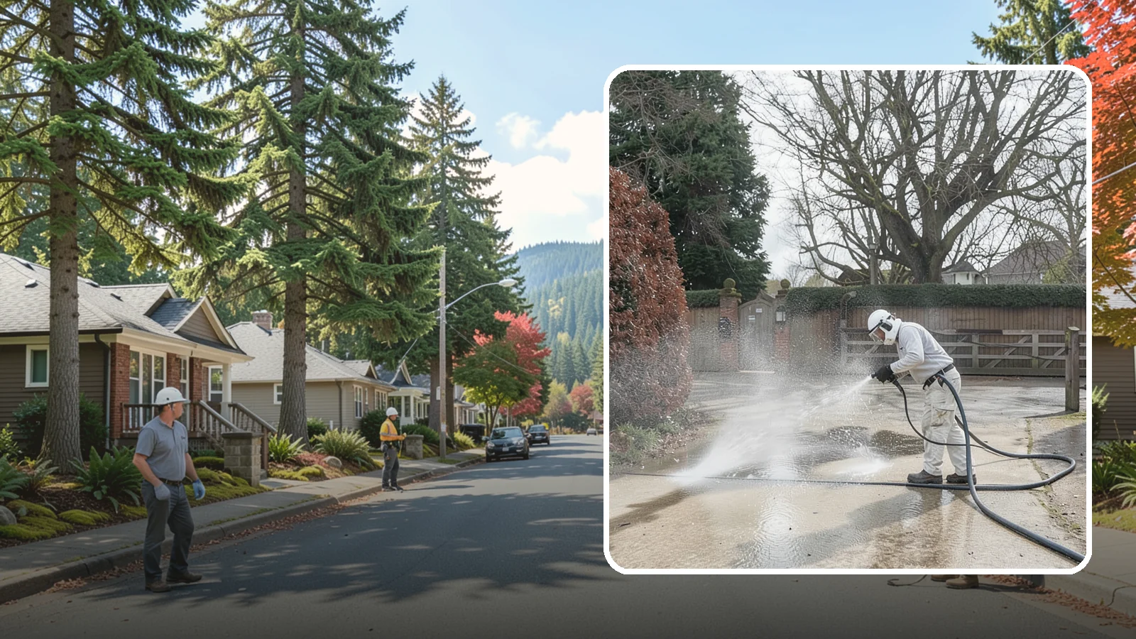 Driveway Restoration Cleaning in Hunts Point, King County, WA - Intensive restoration cleaning that revives severely neglected or heavily stained Washington driveways.