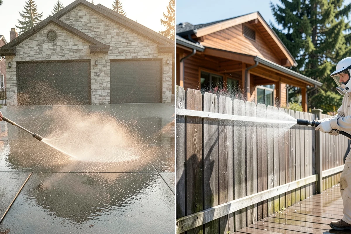 Driveway Restoration Cleaning in Hunts Point, King County, WA - Assess all forms of staining, growth, and grime present