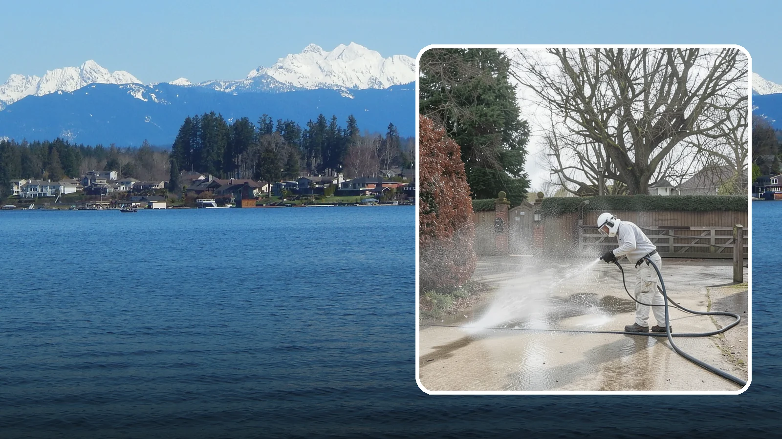 Driveway Restoration Cleaning in Lake Stevens, Snohomish County, WA - Intensive restoration cleaning that revives severely neglected or heavily stained Washington driveways.