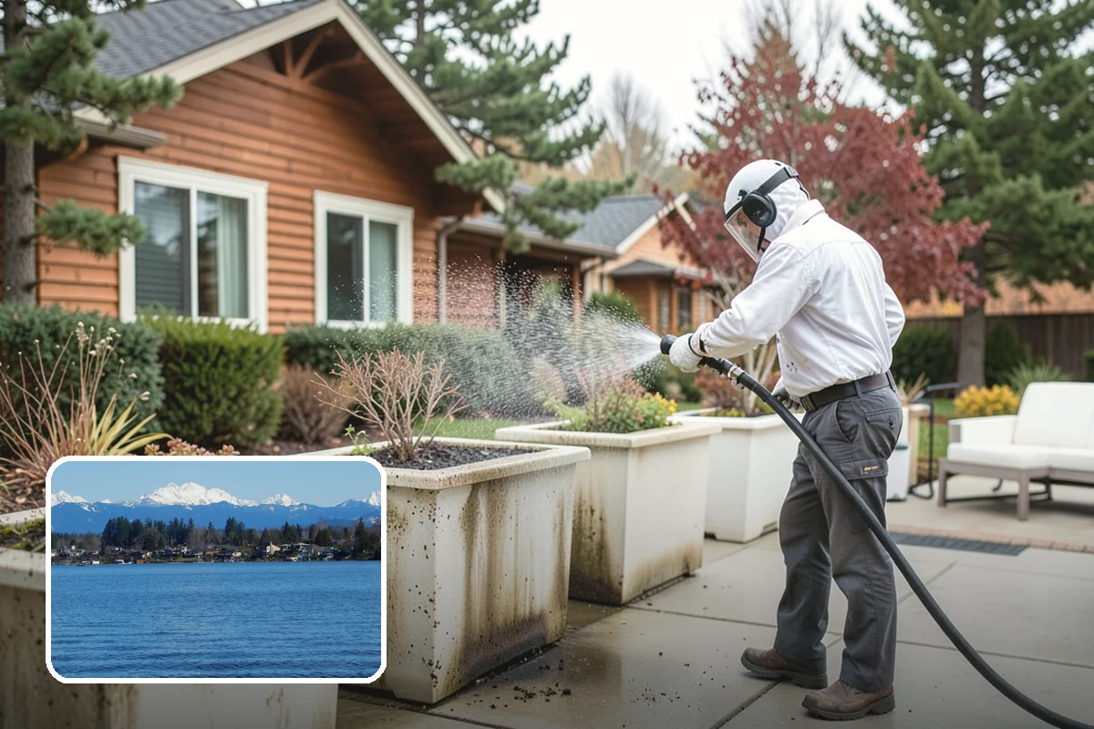 Driveway Restoration Cleaning in Lake Stevens, Snohomish County, WA - Revives heavily neglected and stained driveways