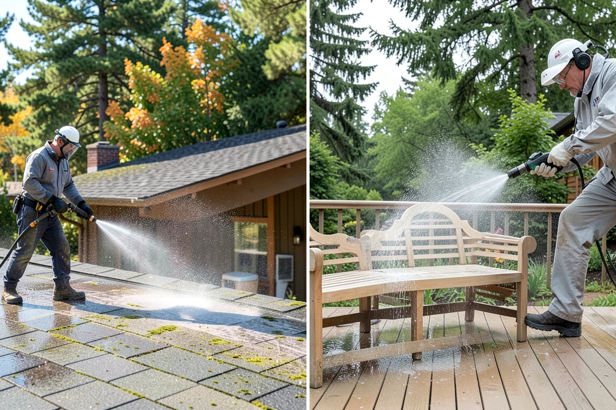 Driveway Restoration Cleaning in Lakewood, Pierce County, WA - Assess all forms of staining, growth, and grime present