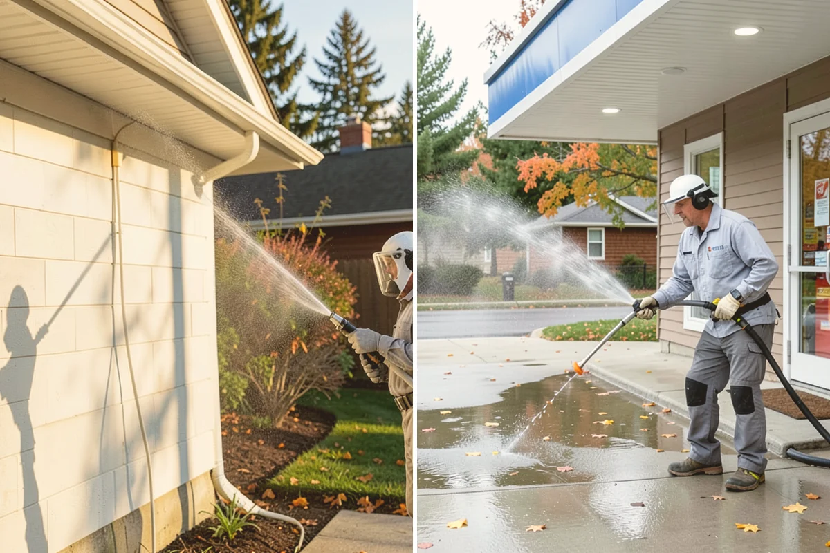 Driveway Restoration Cleaning in Langley, Island County, WA - Assess all forms of staining, growth, and grime present