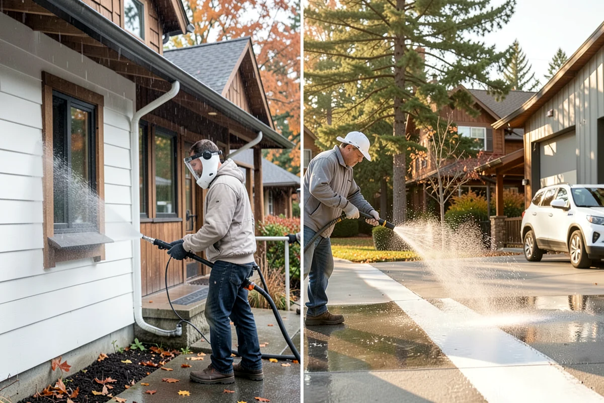 Driveway Restoration Cleaning in Lyman, Skagit County, WA - Assess all forms of staining, growth, and grime present