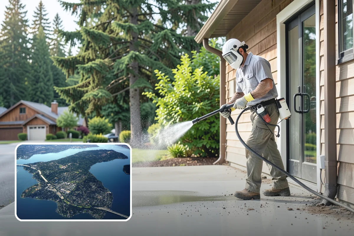 Driveway Restoration Cleaning in Mercer Island, King County, WA - Revives heavily neglected and stained driveways