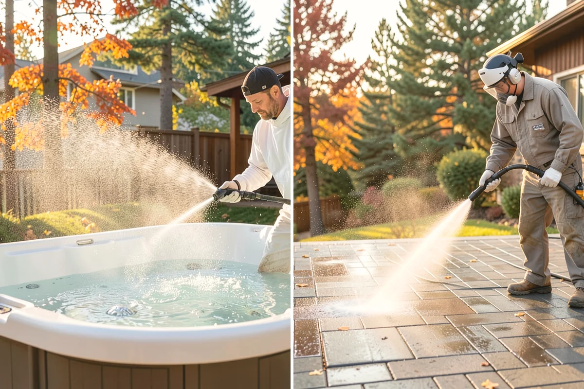 Driveway Restoration Cleaning in Mercer Island, King County, WA - Assess all forms of staining, growth, and grime present
