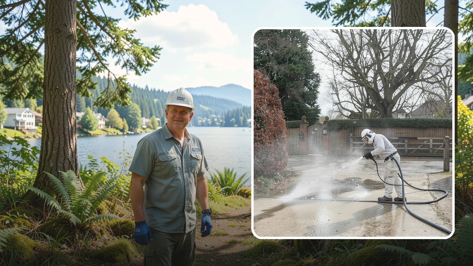 Driveway Restoration Cleaning in Milton, King County, WA - Intensive restoration cleaning that revives severely neglected or heavily stained Washington driveways.