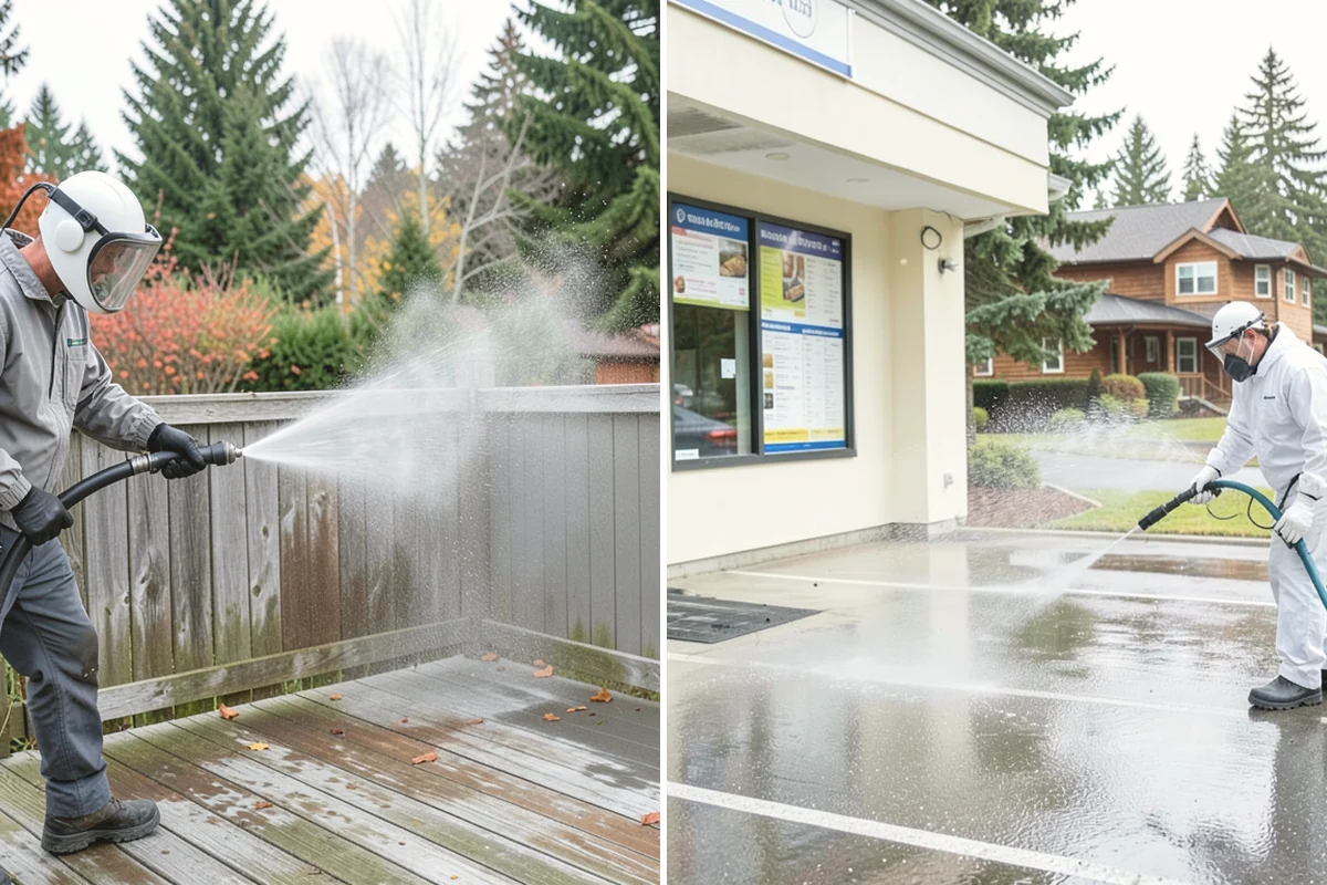 Driveway Restoration Cleaning in Mountlake Terrace, Snohomish County, WA - Assess all forms of staining, growth, and grime present