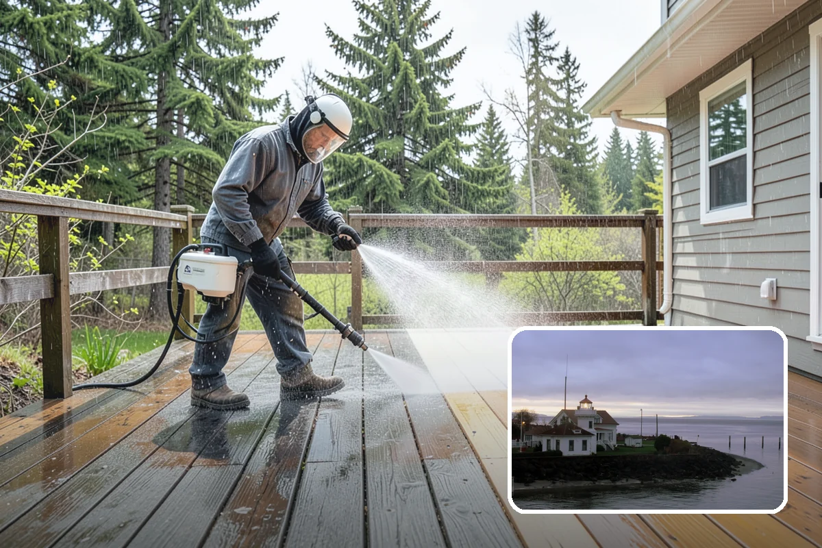 Driveway Restoration Cleaning in Mukilteo, Snohomish County, WA - Revives heavily neglected and stained driveways