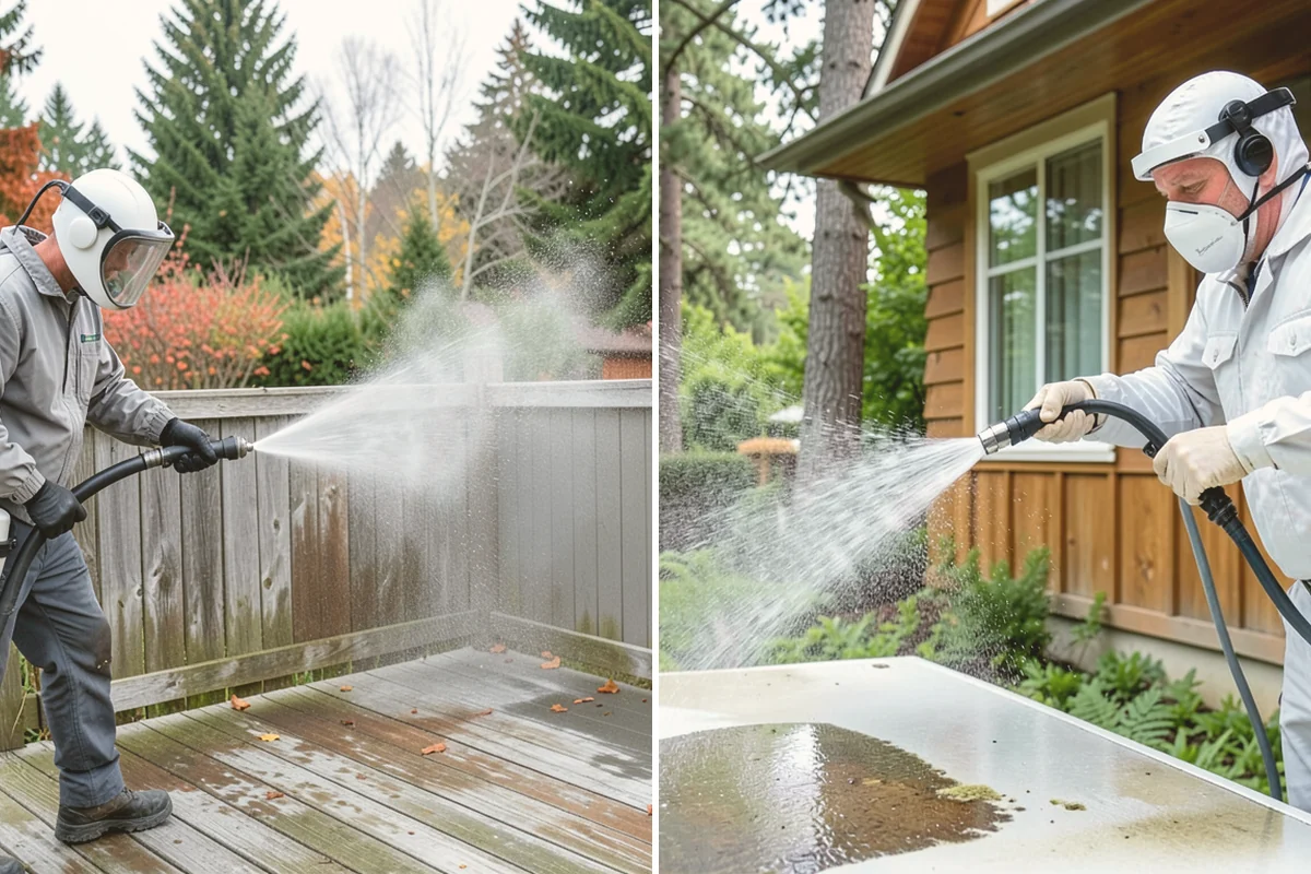 Driveway Restoration Cleaning in Newcastle, King County, WA - Assess all forms of staining, growth, and grime present