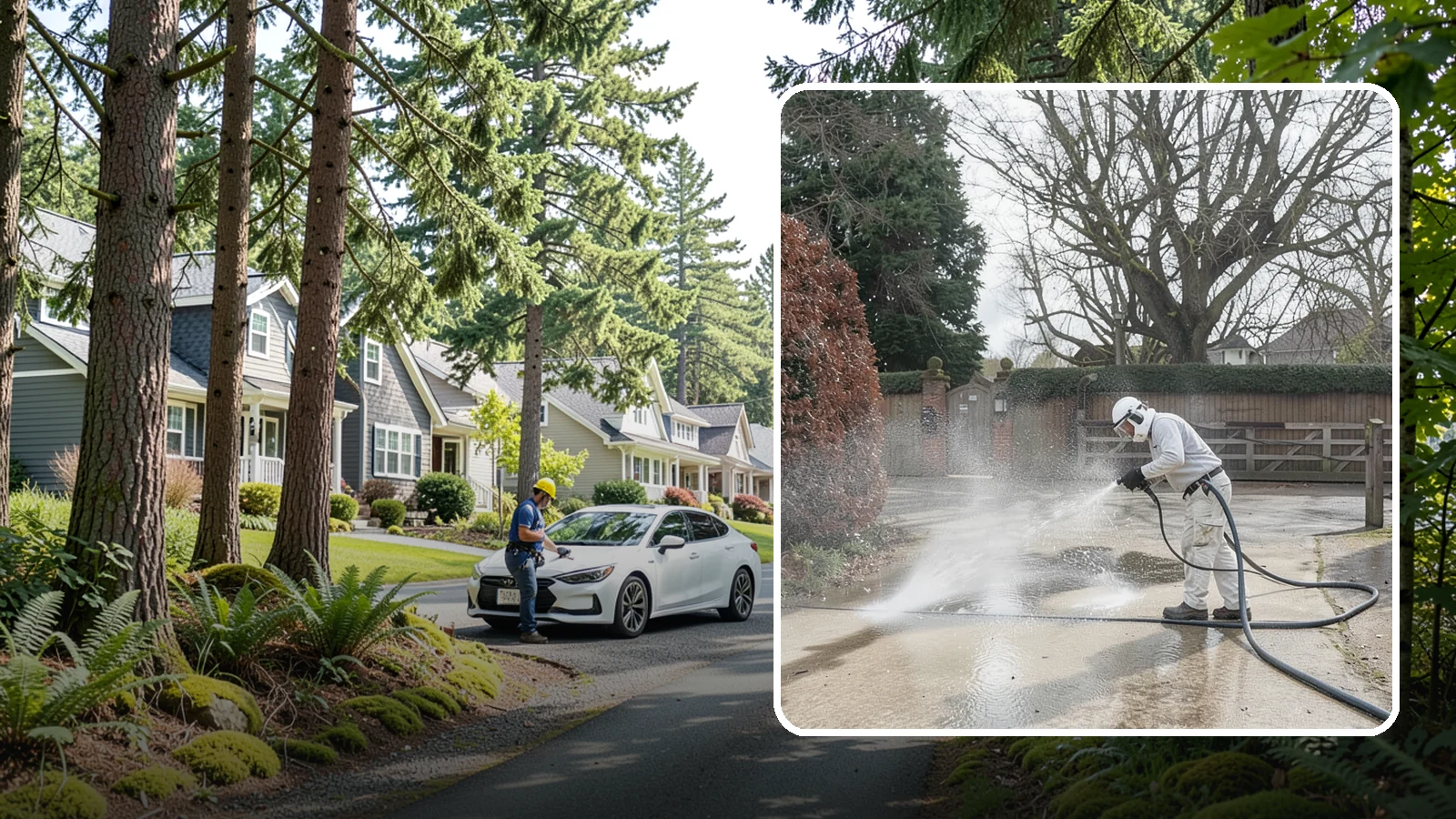 Driveway Restoration Cleaning in Normandy Park, King County, WA - Intensive restoration cleaning that revives severely neglected or heavily stained Washington driveways.