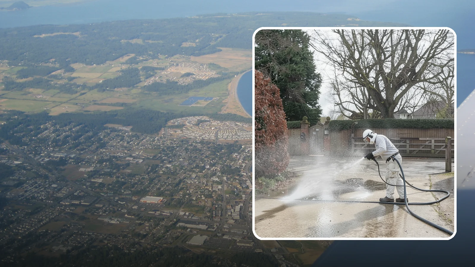 Driveway Restoration Cleaning in Oak Harbor, Island County, WA - Intensive restoration cleaning that revives severely neglected or heavily stained Washington driveways.