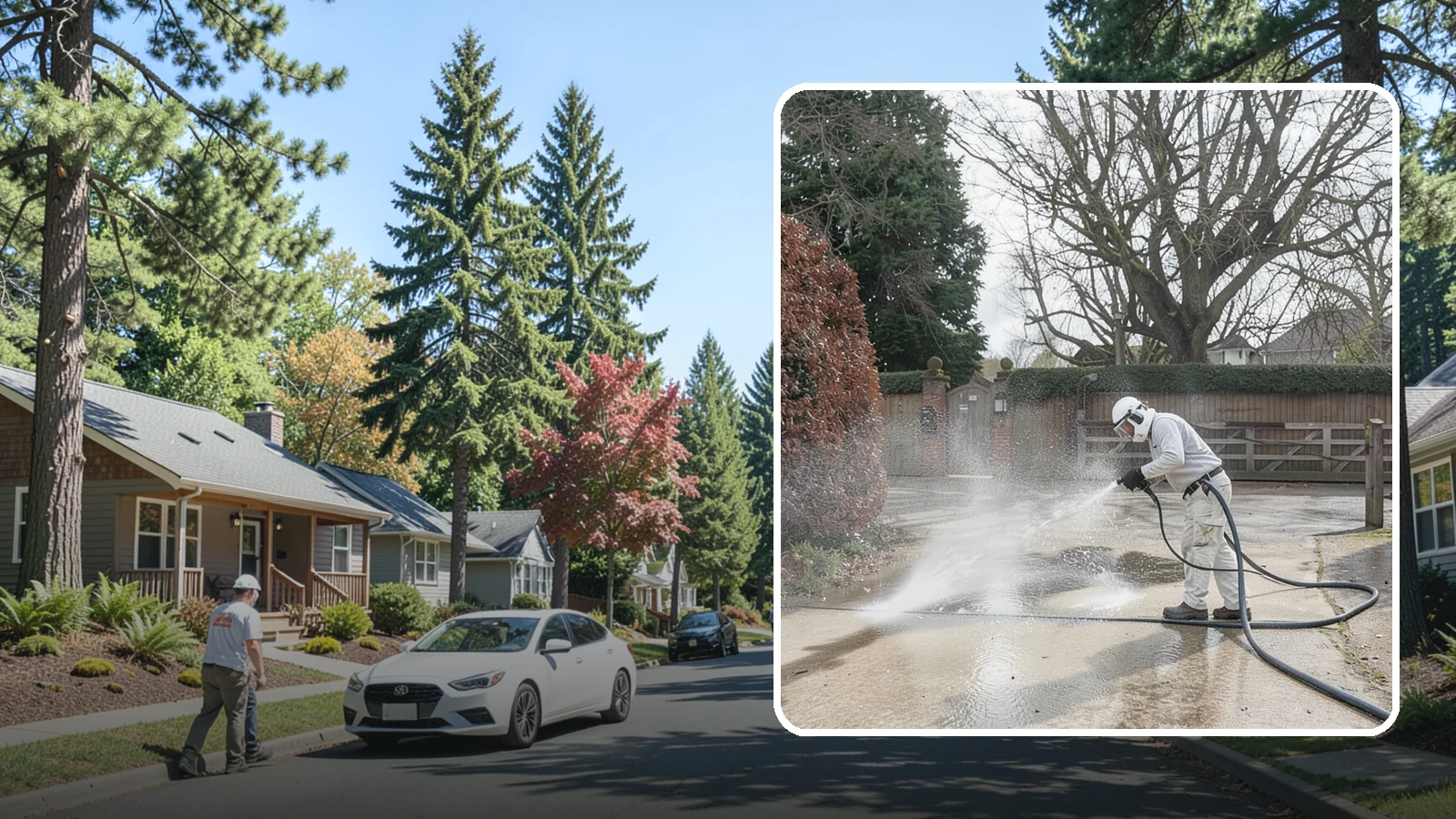 Driveway Restoration Cleaning in Orting, Pierce County, WA - Intensive restoration cleaning that revives severely neglected or heavily stained Washington driveways.