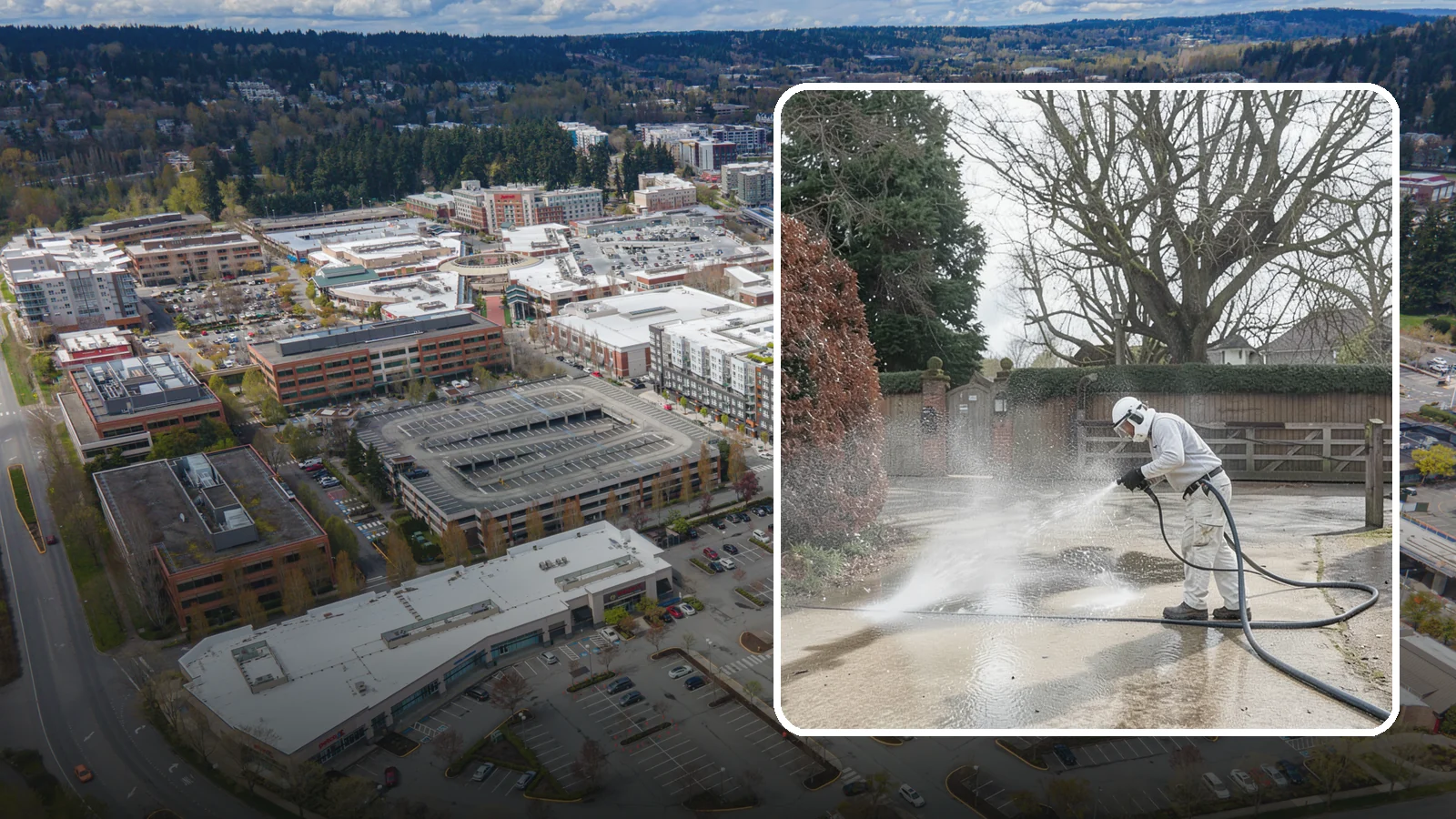 Driveway Restoration Cleaning in Redmond, King County, WA - Intensive restoration cleaning that revives severely neglected or heavily stained Washington driveways.
