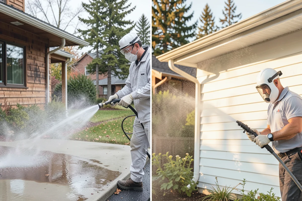Driveway Restoration Cleaning in Renton, King County, WA - Assess all forms of staining, growth, and grime present