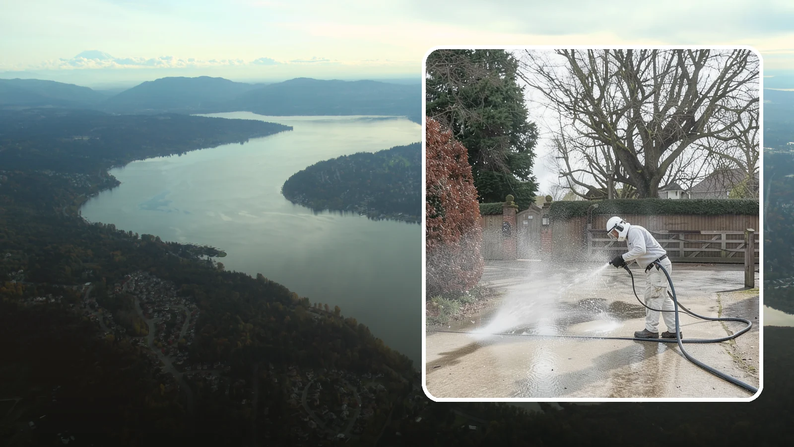 Driveway Restoration Cleaning in Sammamish, King County, WA - Intensive restoration cleaning that revives severely neglected or heavily stained Washington driveways.